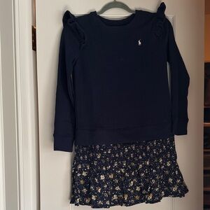 Polo Ralph lauren Long Sleeve Dress/Floral Skirt